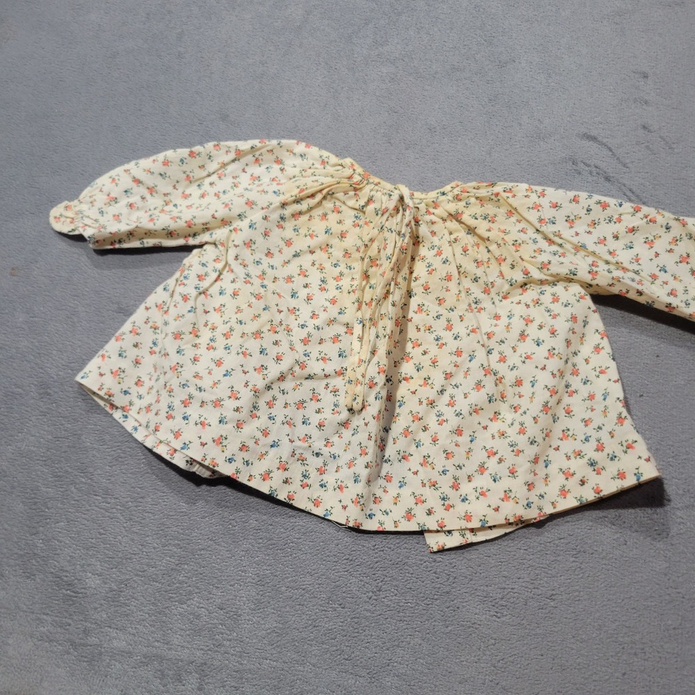 Viyella Blouse Baby Girl 6M Cream Floral Cotton Wool Vintage Heritage Made in UK